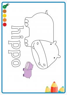 hippo coloring book