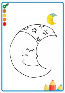 Moon baby coloring book