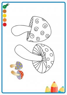mushroom coloring book