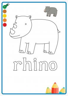 rhino coloring book