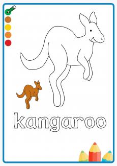 kangaroo coloring book
