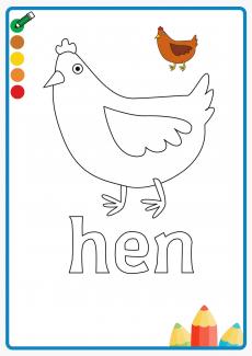 hen coloring book