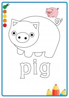 pig coloring book