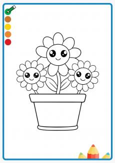 Cute Flowers coloring book