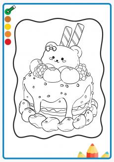 bear cake coloring book