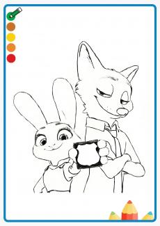 Zootopia Judy and Nick coloring book