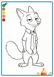 Zootopia Nick coloring book