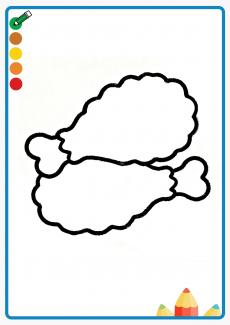 fried chicken leg coloring book