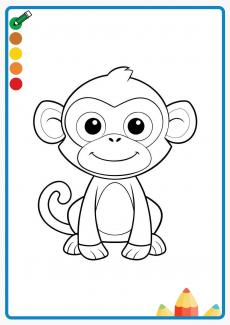 Monkey coloring book