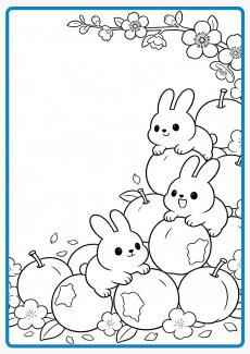 Happy little rabbits coloring book
