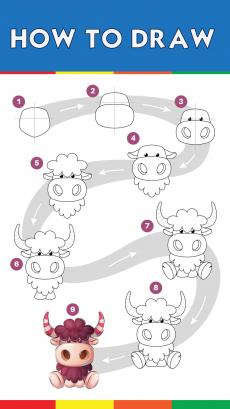 How to drawing bull