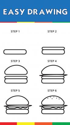 How to drawing hamburger
