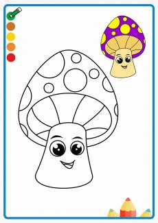 mushroom coloring book