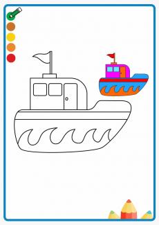 轮船 coloring book