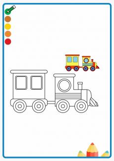 train coloring book