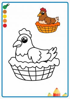 hen coloring book