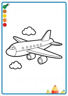 Air Plane In The Sky coloring book