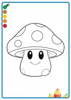 Mushroom coloring book